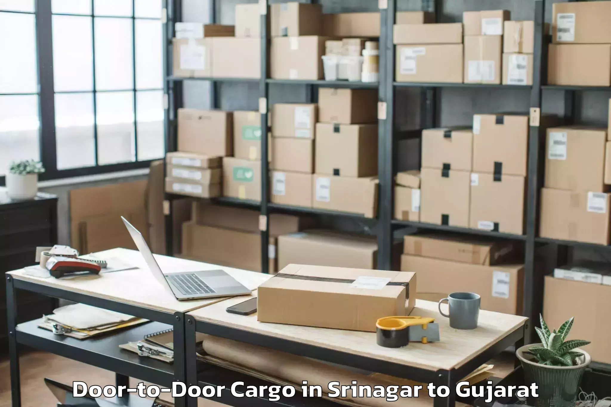 Top Srinagar to Khambhaliya Door To Door Cargo Available